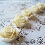 6 Resin Roses Cabochons Flower Accessory..