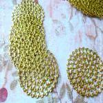 4 Brass Vintage Filigree Connectors Beads, Lead ,..
