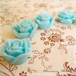 12 Resin Roses Cabochons Flower Accessory..