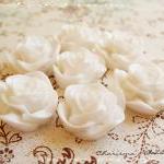 12 Resin Roses Cabochons Flower Accessory..