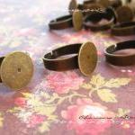12 Adjustable Antique Bronze Brass Ring Shanks..
