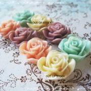 4 Mixed colors -you choose the color and how many- Resin Roses Cabochons Flower Accessory 22x22x12mm