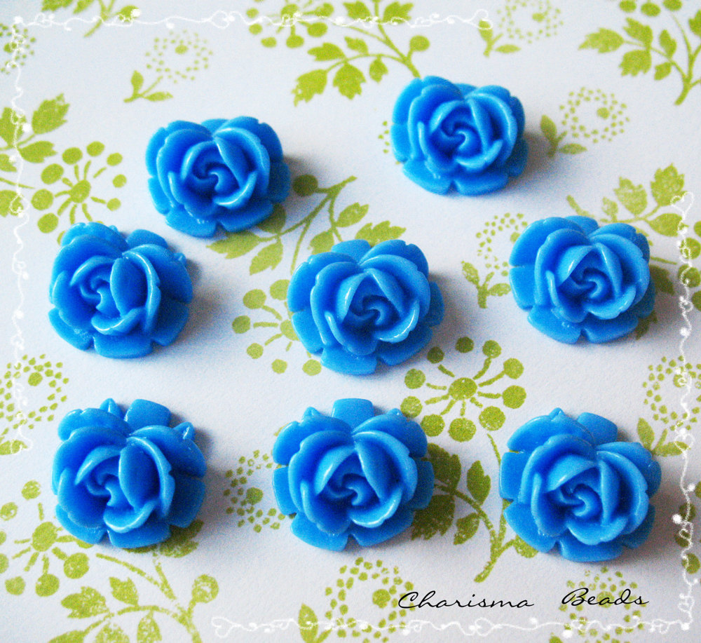 24 Resin Roses Cabochons Flower Accessory 18x17x8mm