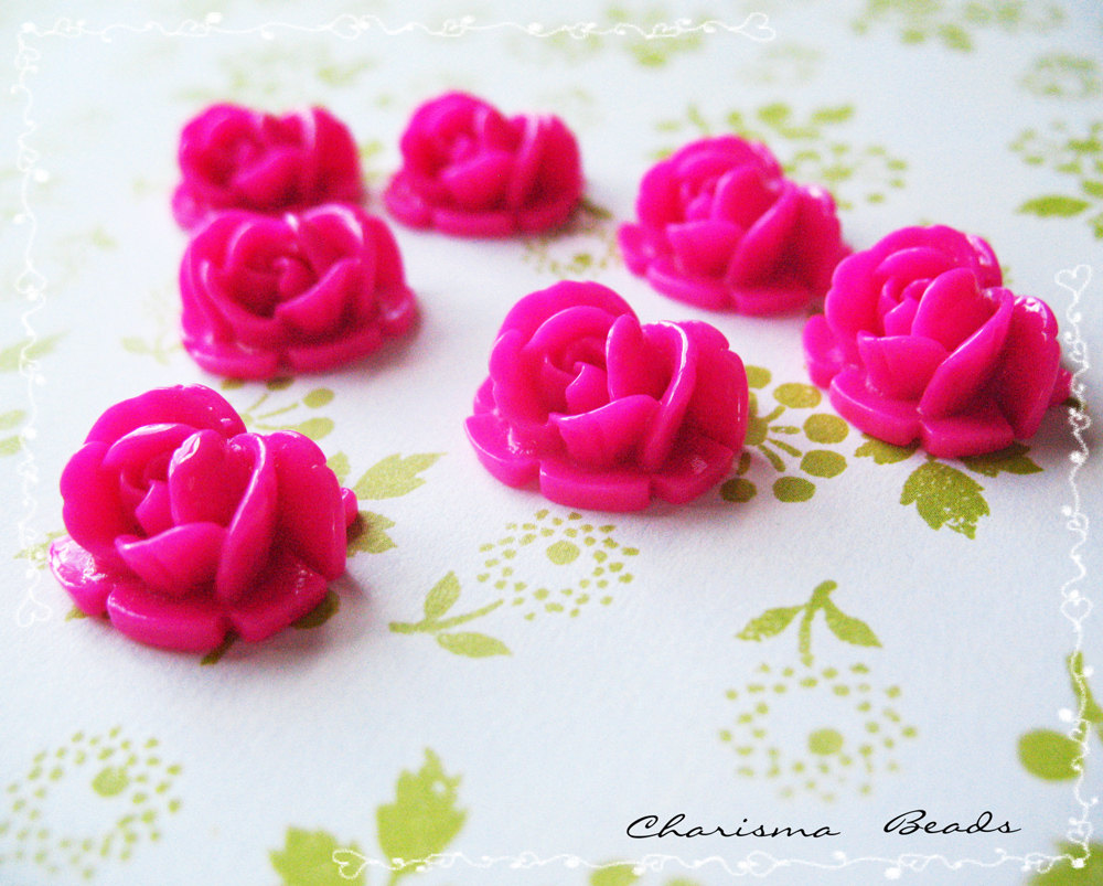 36 Resin Roses Cabochons Flower Accessory 18x17x8mm