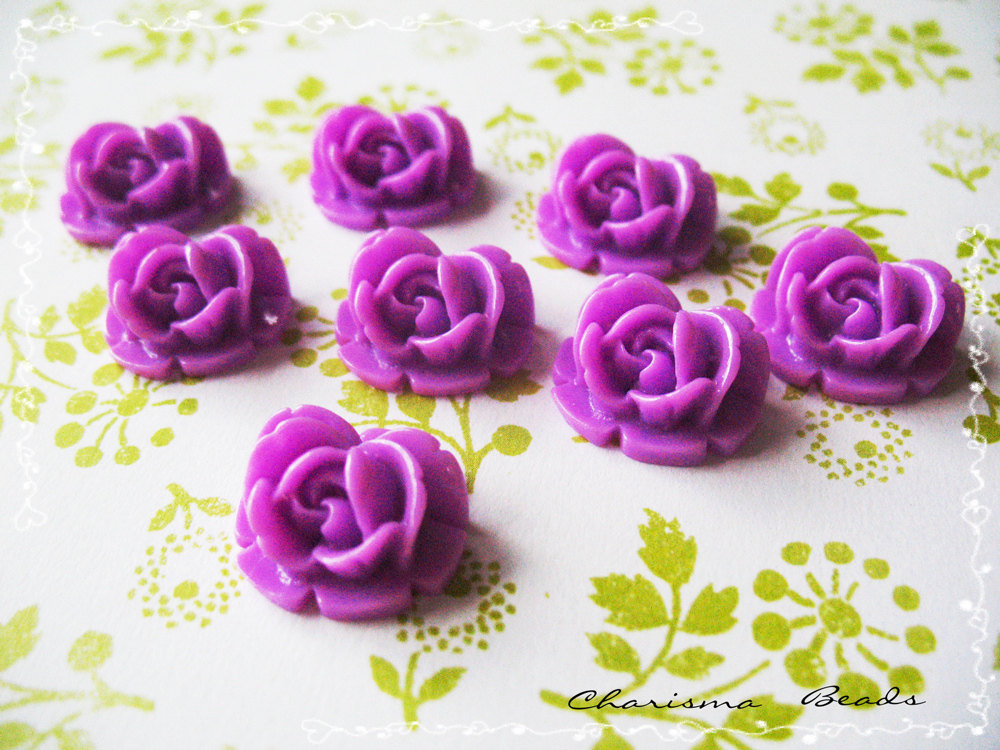 36 Resin Roses Cabochons Flower Accessory 18x17x8mm