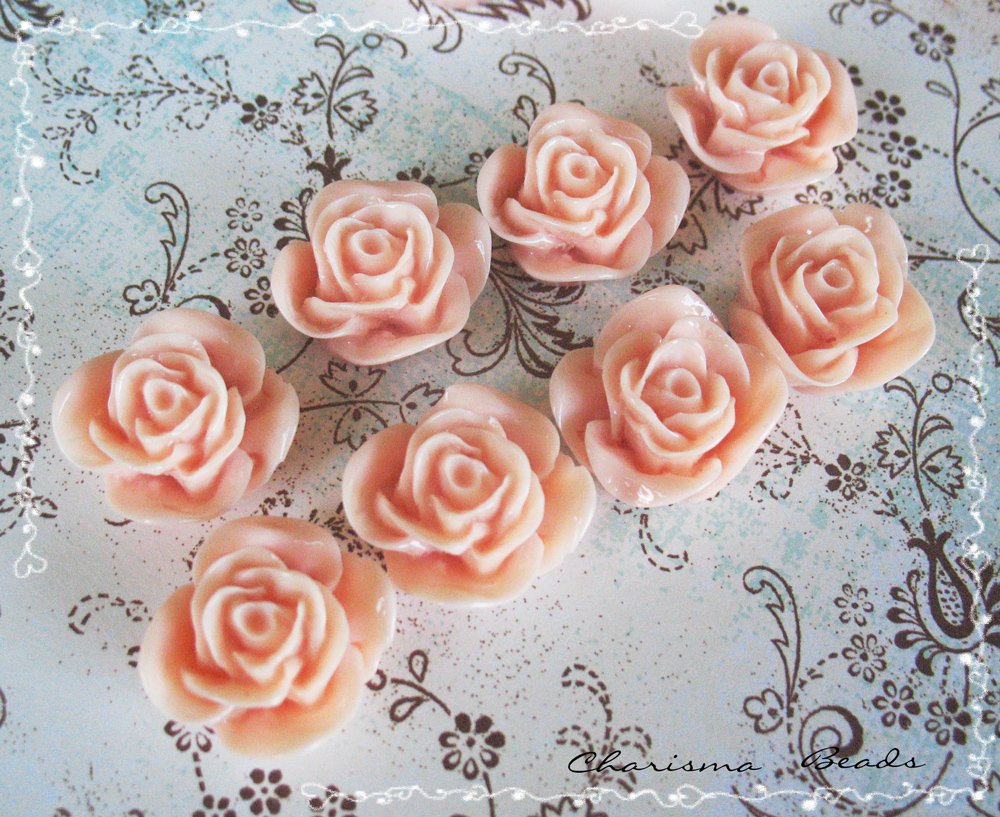 18 Resin Roses Cabochons Flower Accessory 22x22x12mm on Luulla